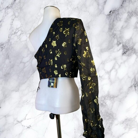 DUNDAS xREVOLVE Stella One Shoulder Top - Black - Picture 7 of 12